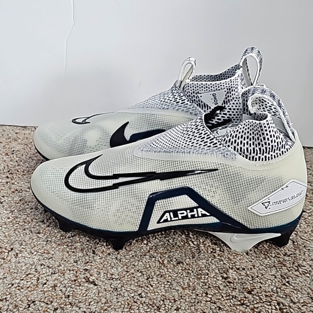 Nike Alpha Menace Elite 3 Football Cleats White Navy Blue CT6648-102